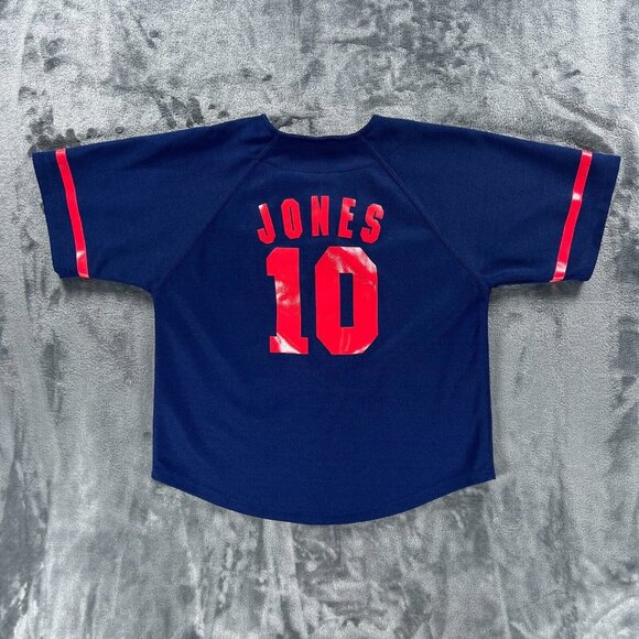 Genuine Merchandise Baseball Jersey Youth M (8) VTG Atlanta Braves Chipper Jones - Picture 9 of 10